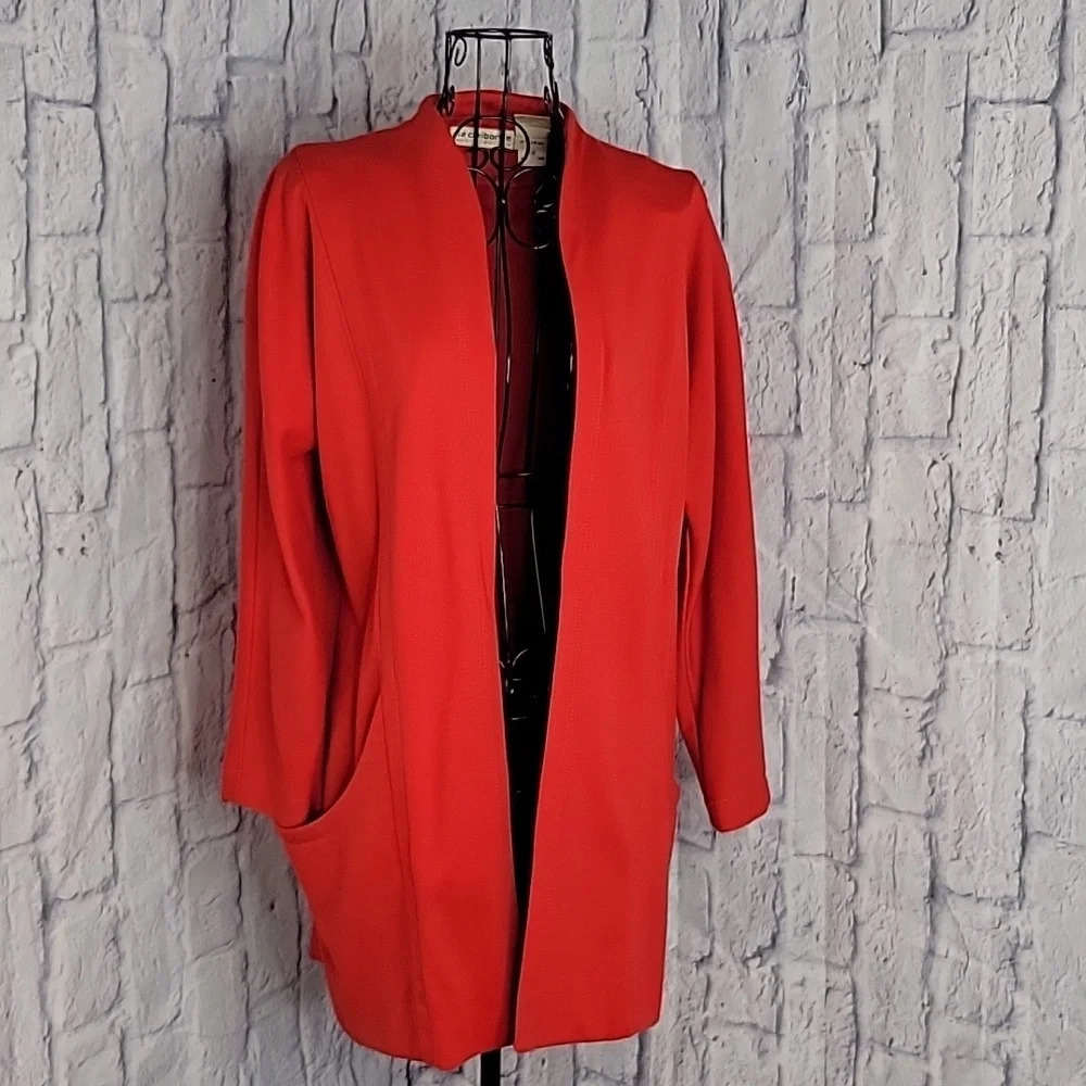 Liz Claiborne Red Longline Open Front Jacket Women’s Petite‎ 6P